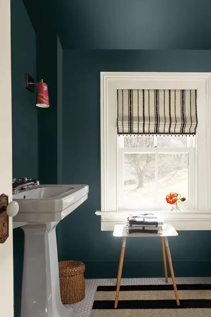 Homeowners-Are-Discovering-Biophilic-Design - Wallauer's Paint Center BM_CT26_B11_Bathroom_NarragansettGreen